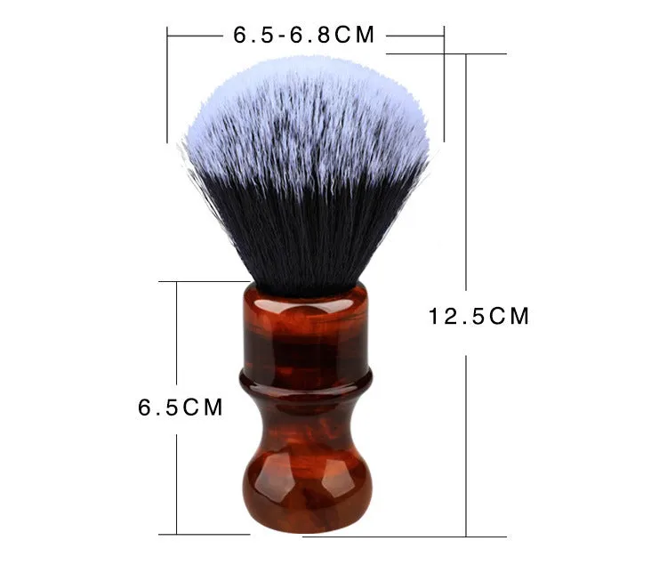 DAPPER STREET SUPPLY CO. - Amber Acrylic Shaving Synthetic Platinum Brush