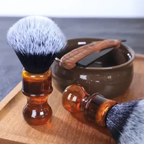 DAPPER STREET SUPPLY CO. - Amber Acrylic Shaving Synthetic Platinum Brush