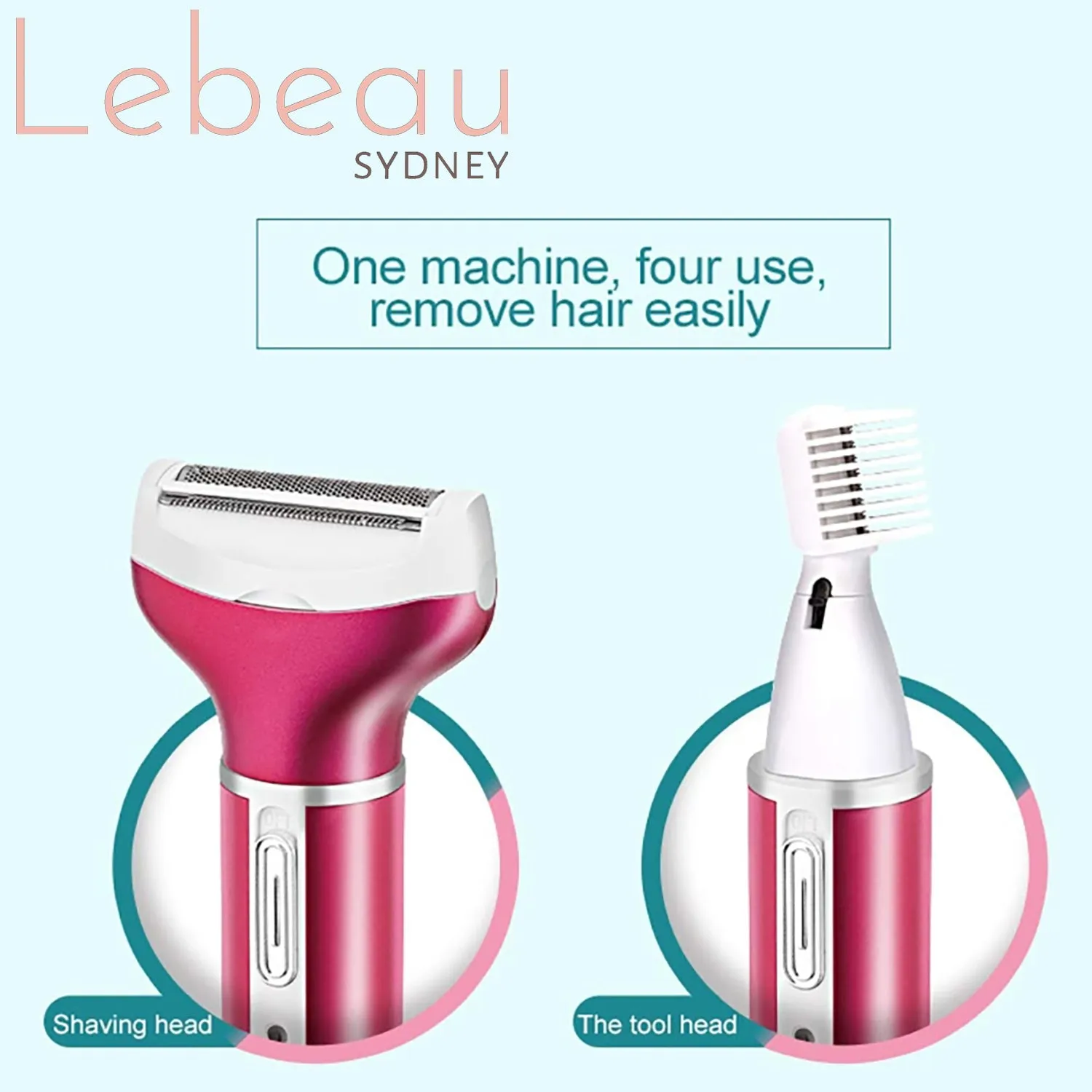 Lebeau Women Electric Hair Remover Epilator Shaver Razor Arm Leg Bikini 4 In 1