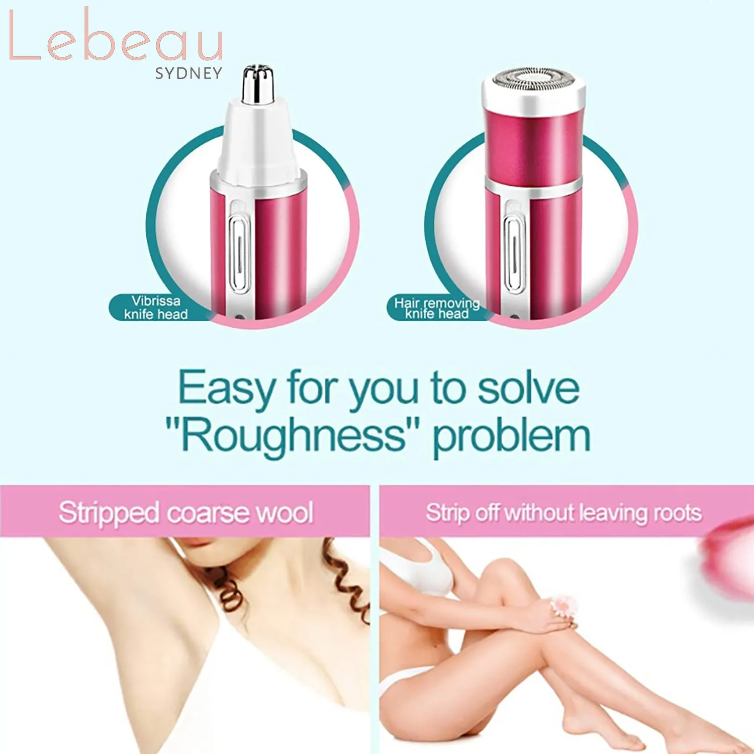 Lebeau Women Electric Hair Remover Epilator Shaver Razor Arm Leg Bikini 4 In 1