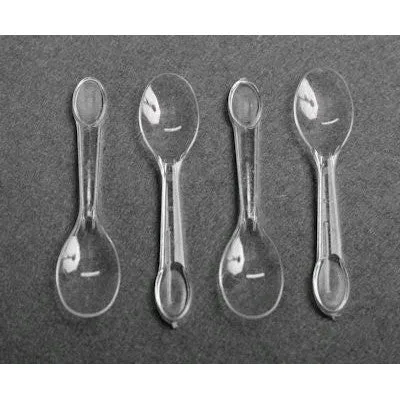 Plastic Ice Cream Spoons Clear 6.5cm Disposable 100pcs